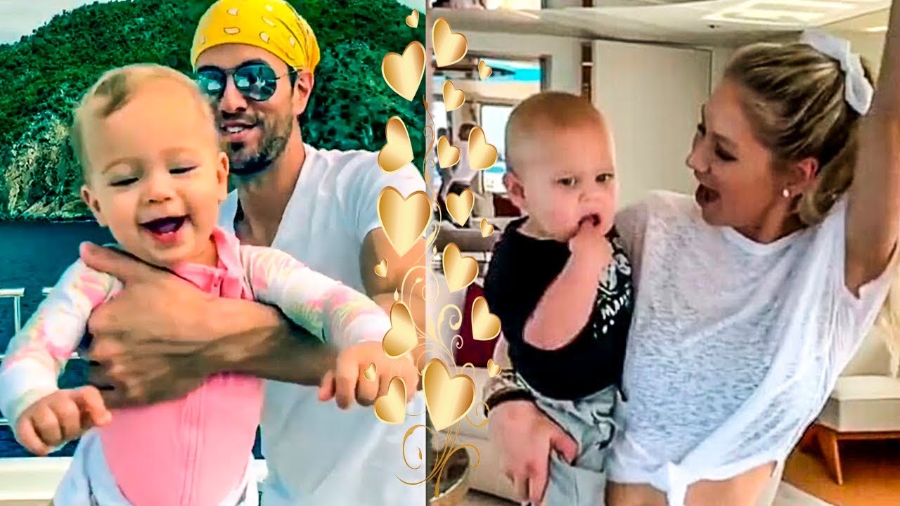 Анна Курникова и Энрике Иглесиас с детьми