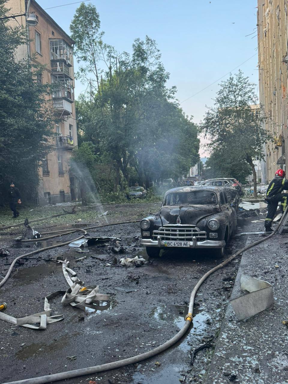 Последствия ночной атаки на Львов