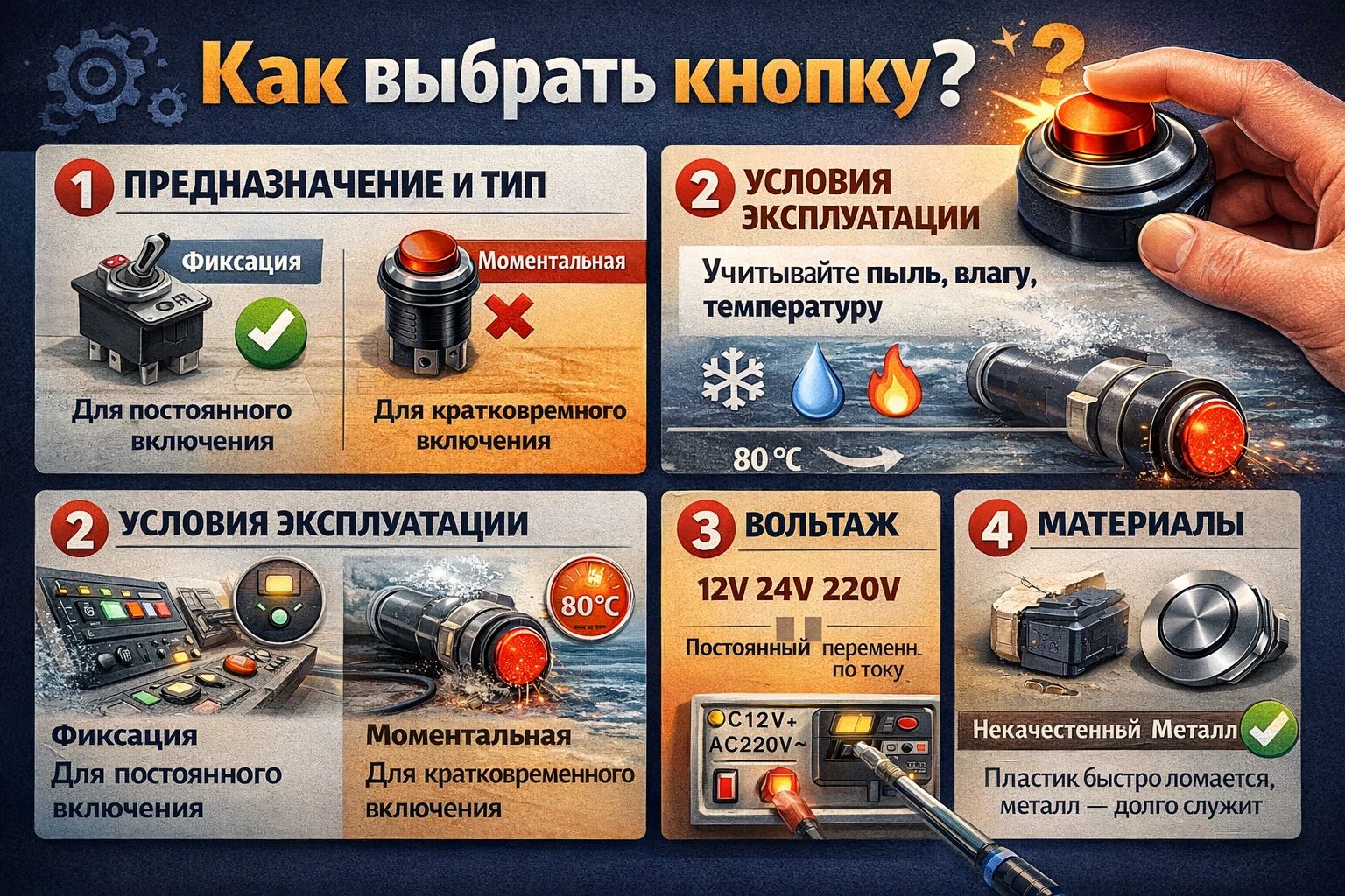 ошибки при выборе кнопок