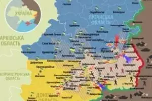 Карта расположение сил АТО в Донбассе от 23 августа